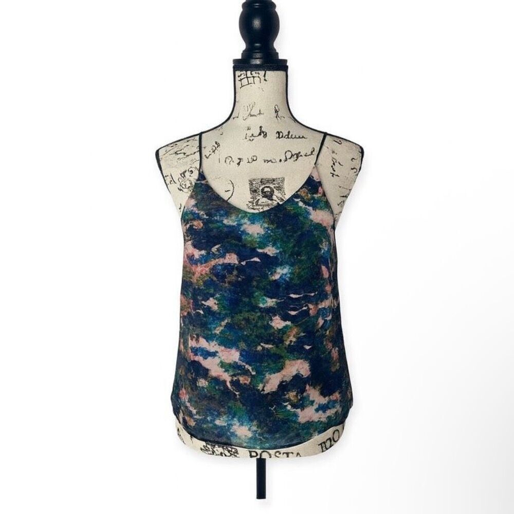 H&M Women’s Racerback Tank Top Size 2 – Abstract Galaxy Print Activewear Cami